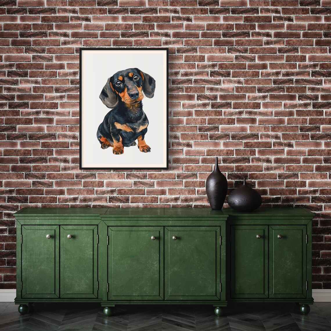 Black Tan Dachshund Puppy Sitting Sweet Watercolor Dog Lover Print - Image 4