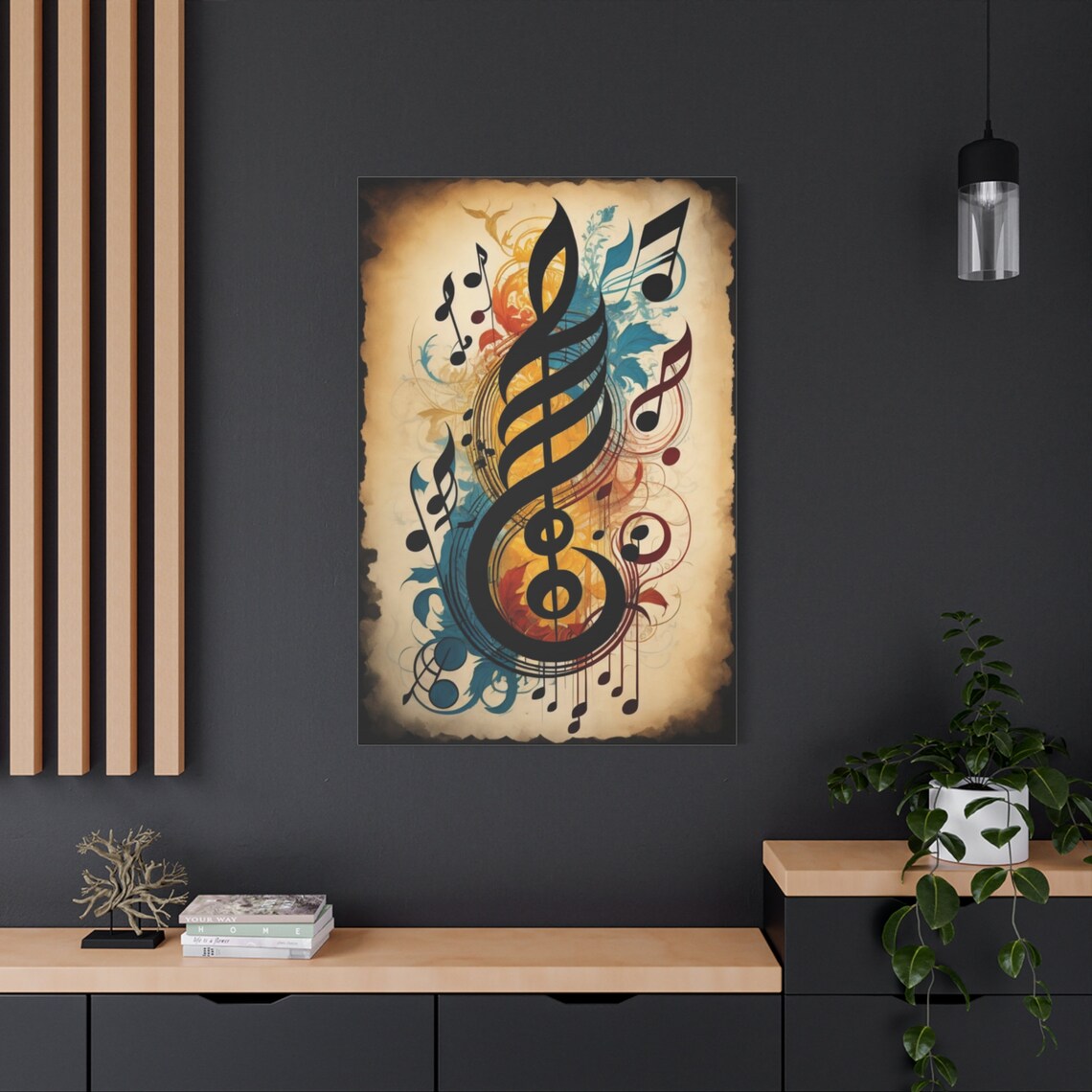 Music Note Modern Art Print, Musical Wall Decor - Image 2