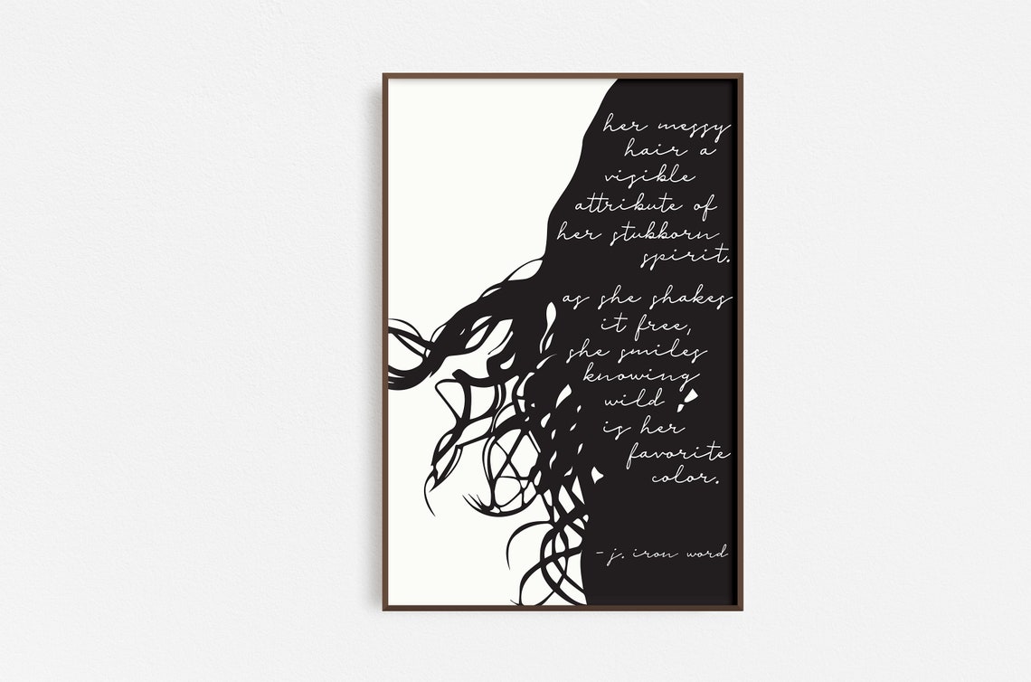 Wild Is Her Favorite Color J Iron Word Woman Silhouette Poem Poster