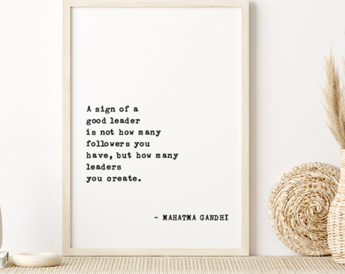 Mahatma Gandhi Quote Leadership Gift for Boss
