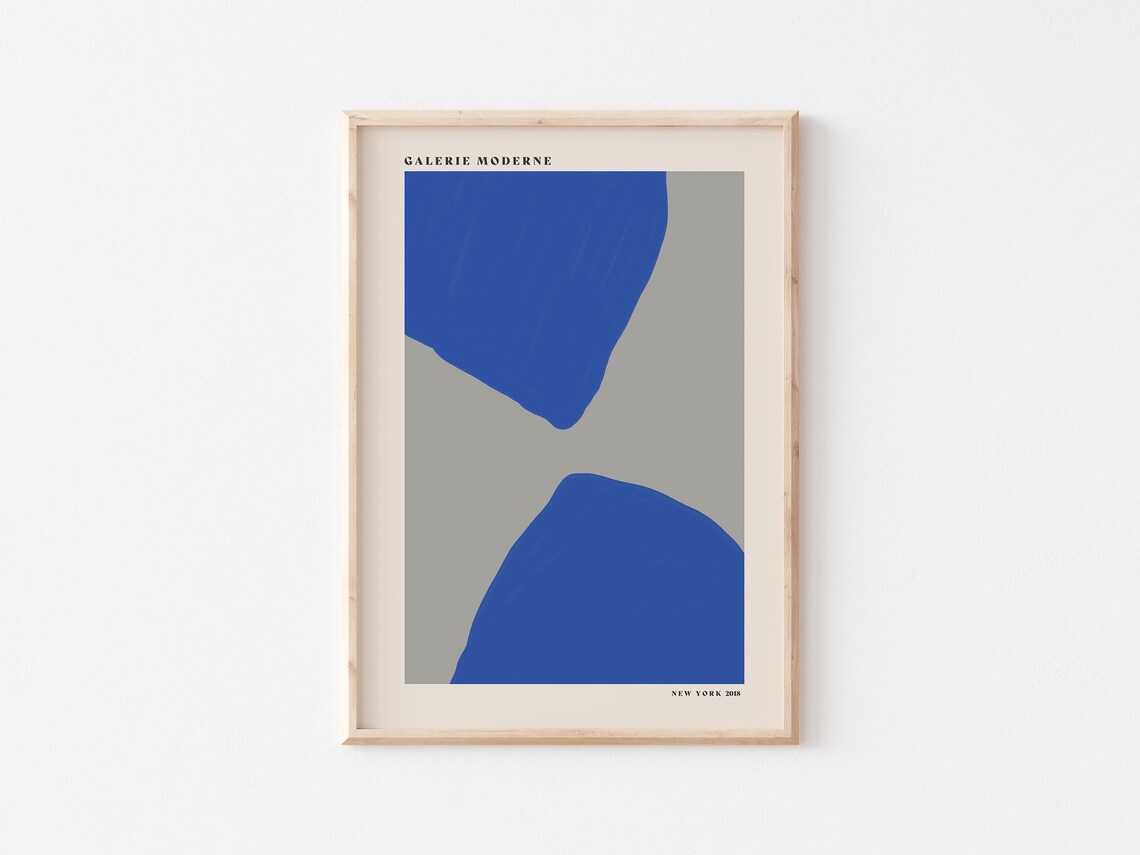 Galerie Moderne Modern Blue and Gray Geometric Abstract Poster - Image 3