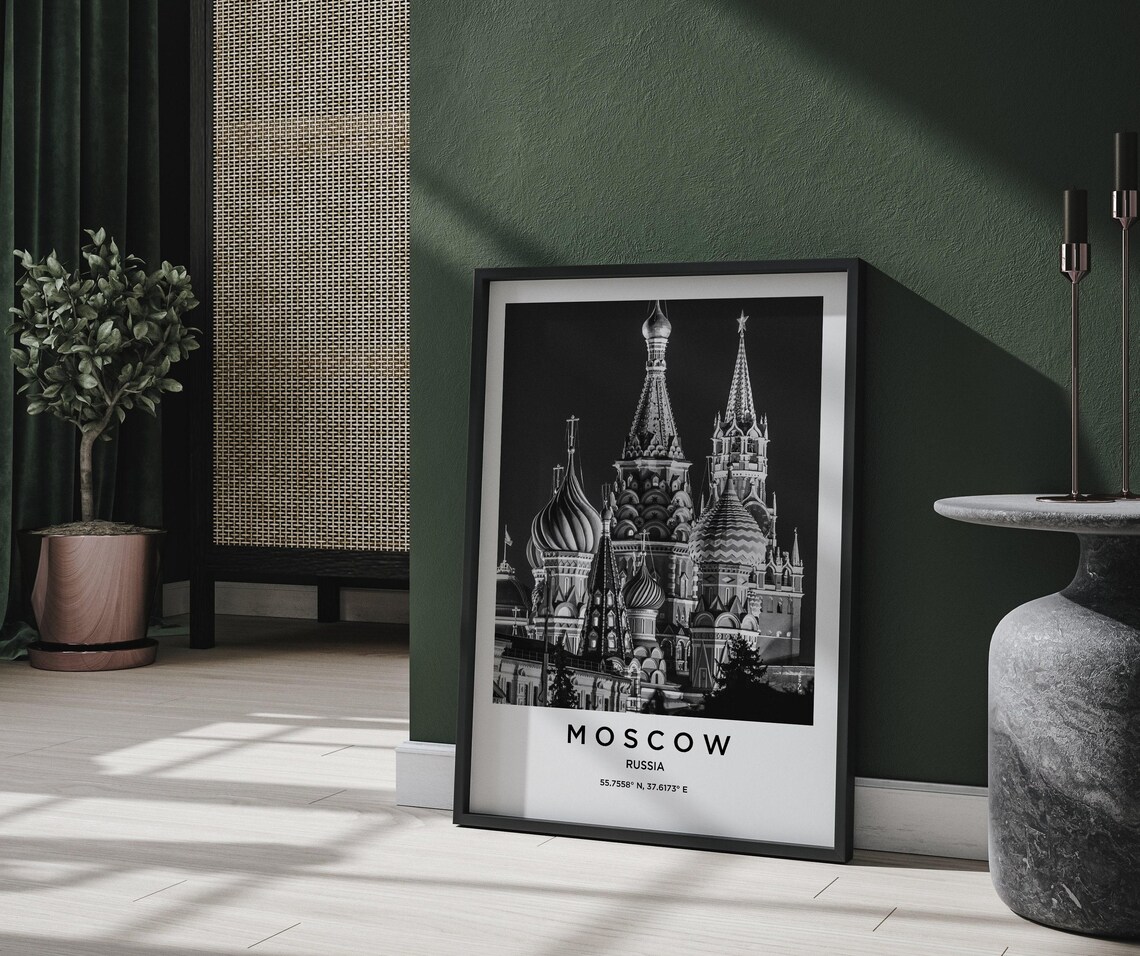 Moscow Travel Poster, City Map Art Print - Image 2