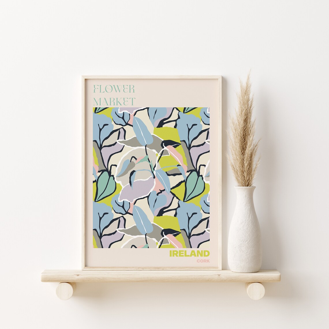 Ireland Cork Fresh Abstract Leaf Flower Market Botanical Art Poster - Image 2