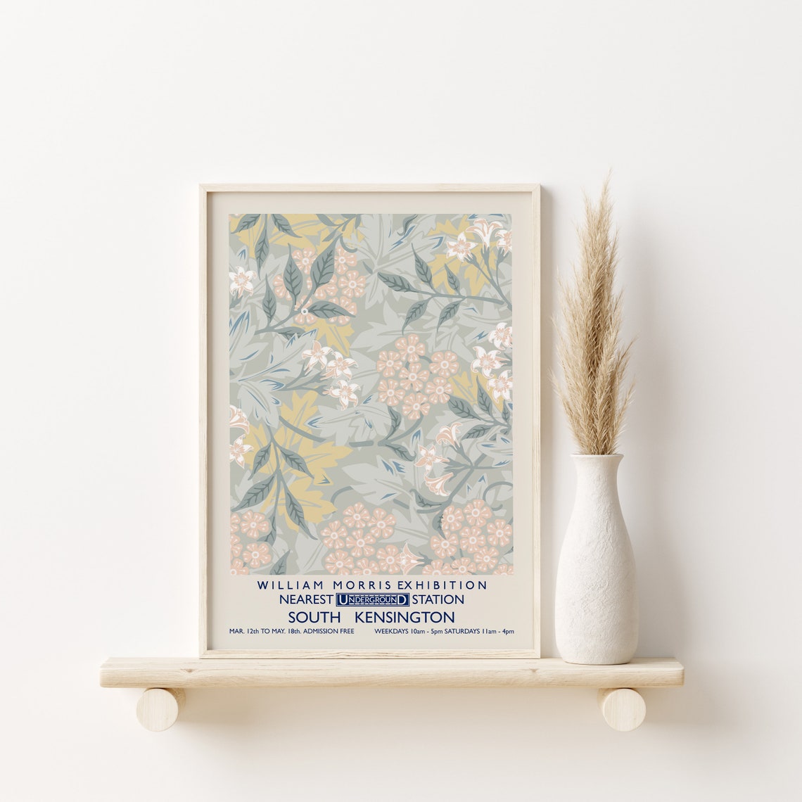 William Morris Exhibition Pastel Floral Botanical Art Poster - Image 3