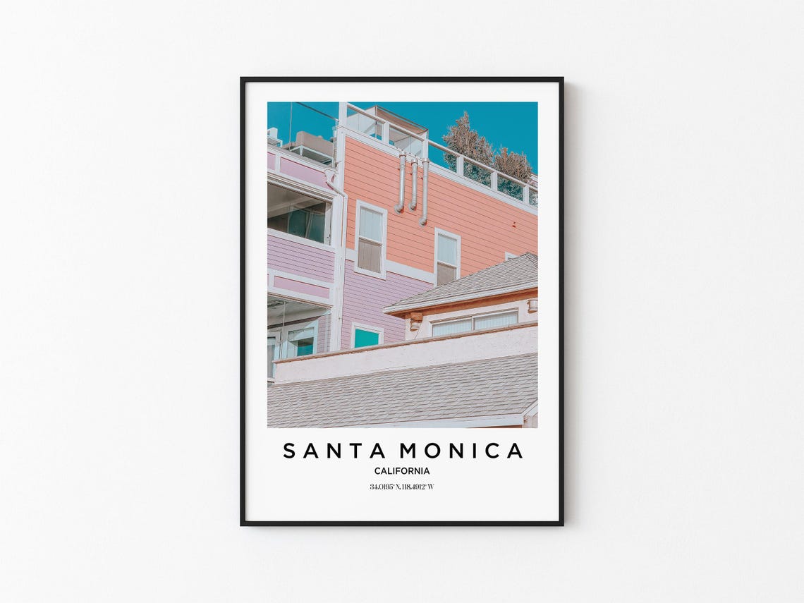 Santa Monica Art Santa Monica Print Santa Monica Poster Santa Monica Art Santa Monica Photo Santa Monica Map Santa Monica Painting