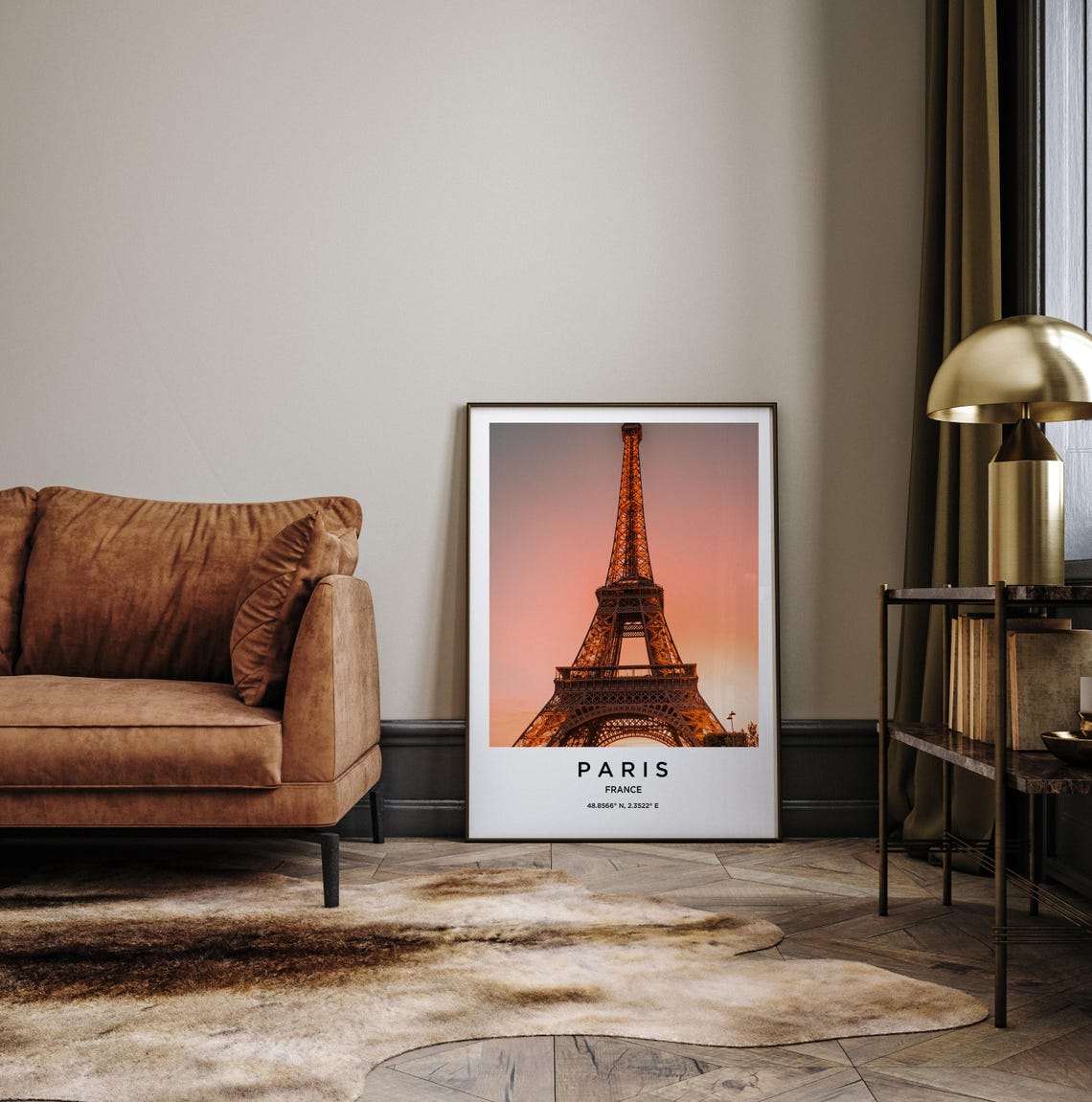 Paris France Eiffel Tower Sunset Glow Minimalist Travel Poster - Image 3