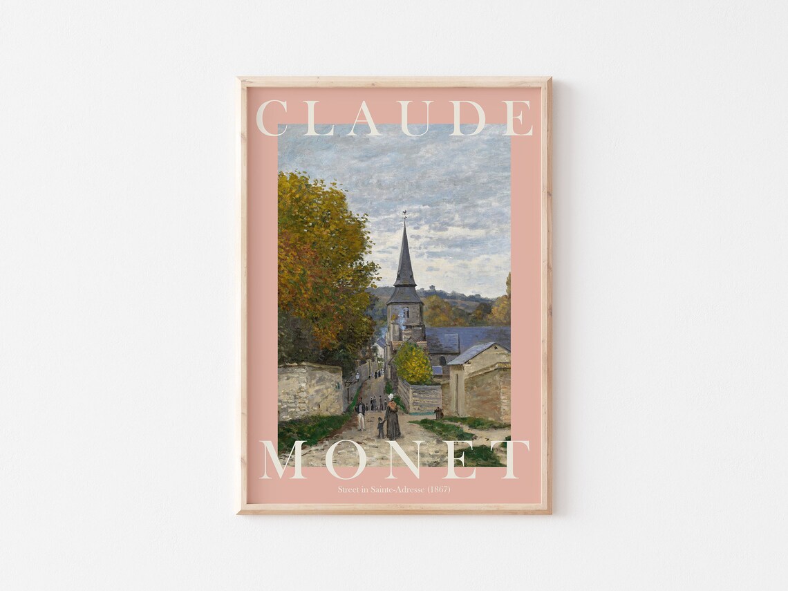 Claude Monet Street in Sainte Adresse 1867 Village Church Poster - Image 3