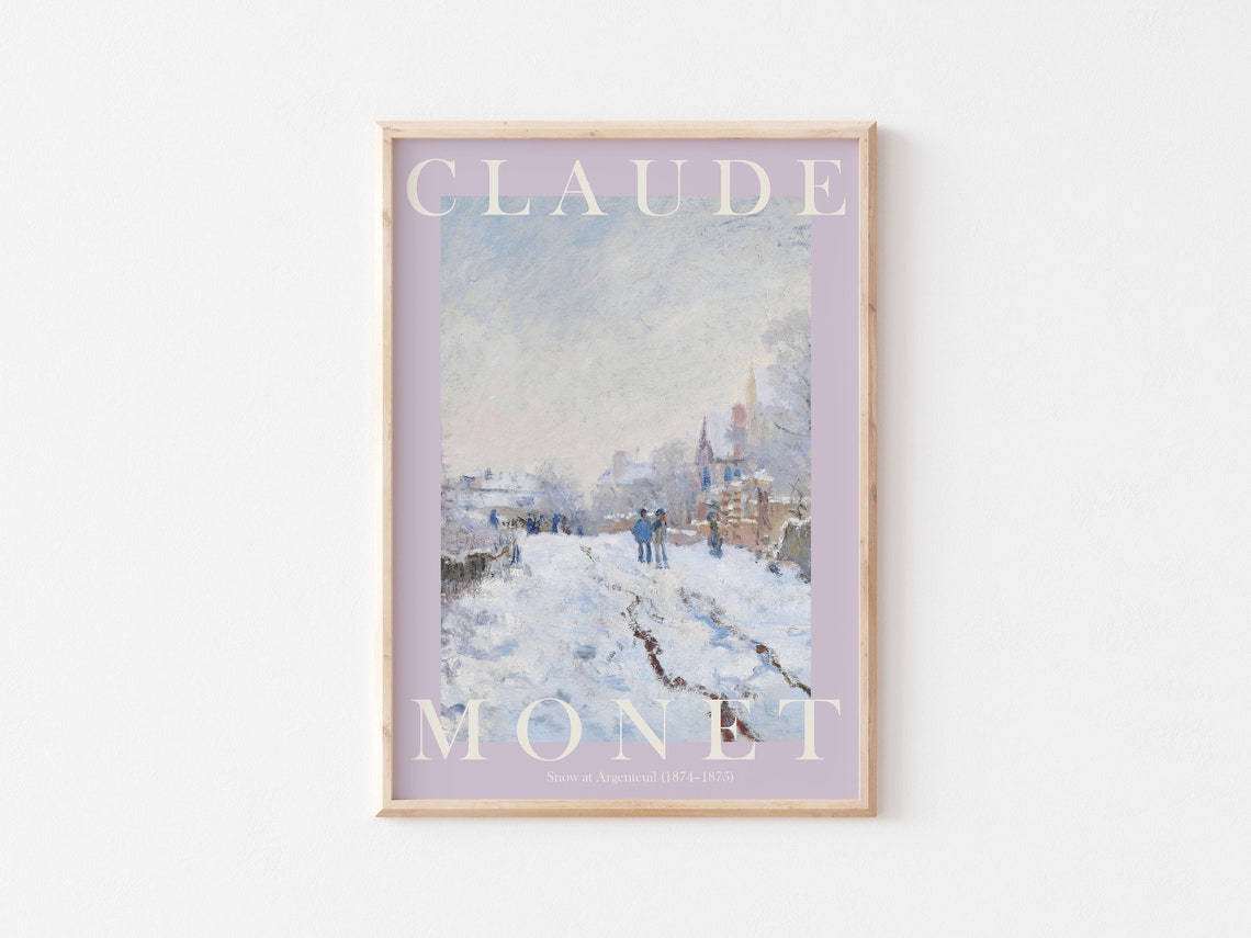 Claude Monet Snow at Argenteuil Snowy Winter Street Scene Poster - Image 3
