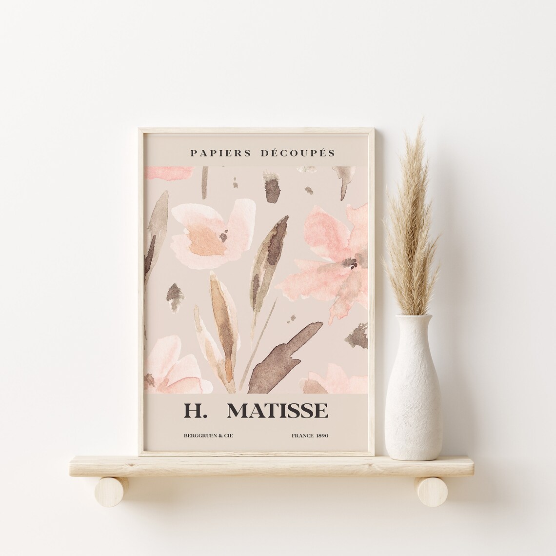 Henri Matisse Papiers Decoupes Neutral Watercolor Leaf Art Poster - Image 2