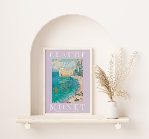 Claude Monet Beach And Falaise DAmont 1885 Lavender Art Poster