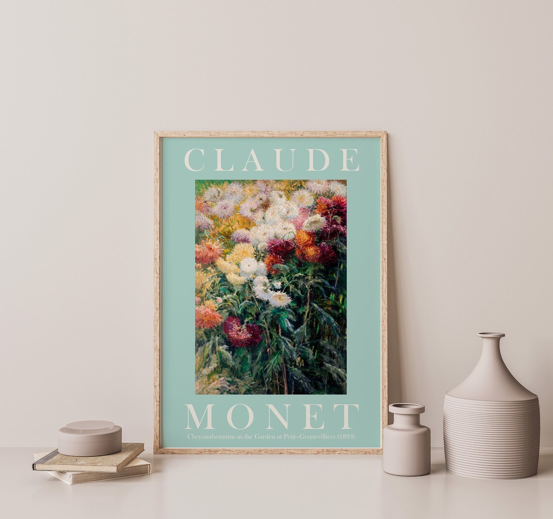 Claude Monet Chrysanthemums Garden Petit Gennevilliers 1893 Poster