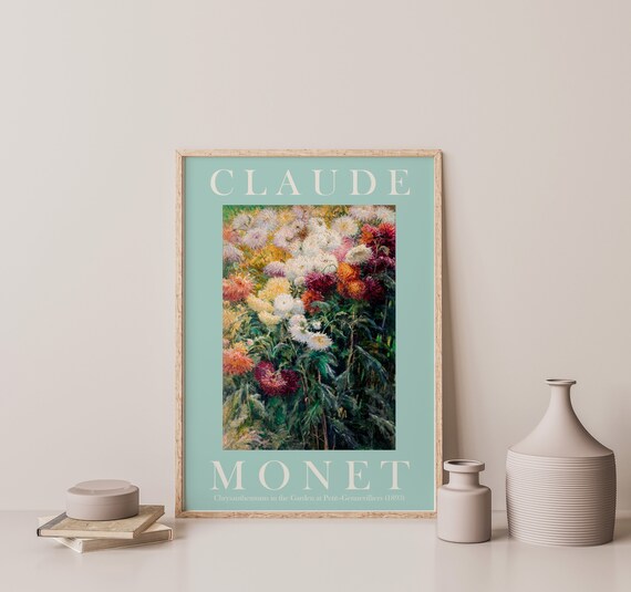 Claude Monet Chrysanthemums Garden Petit Gennevilliers 1893 Poster
