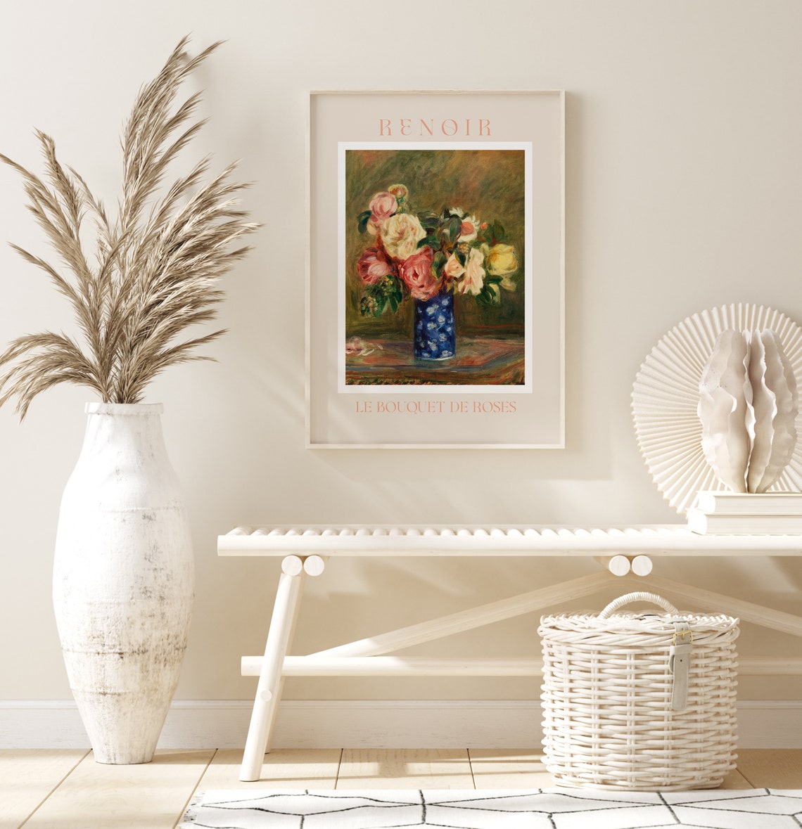 Auguste Renoir Le Bouquet de Roses Pink Roses Still Life Poster - Image 3