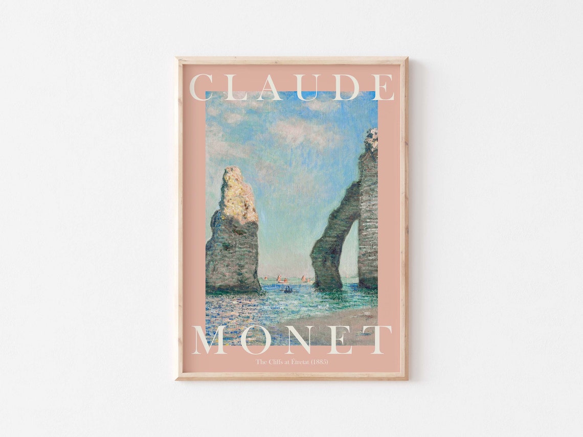 Claude Monet The Cliffs At Etretat 1885 Normandy Coast Seascape Poster - Image 3