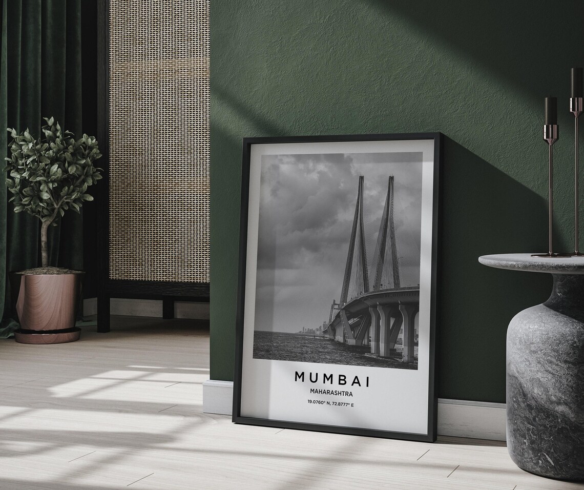 Mumbai Art Mumbai Print Mumbai Poster Mumbai Art Mumbai Photo Mumbai Map Mumbai Painting Mumbai Travel - Image 2