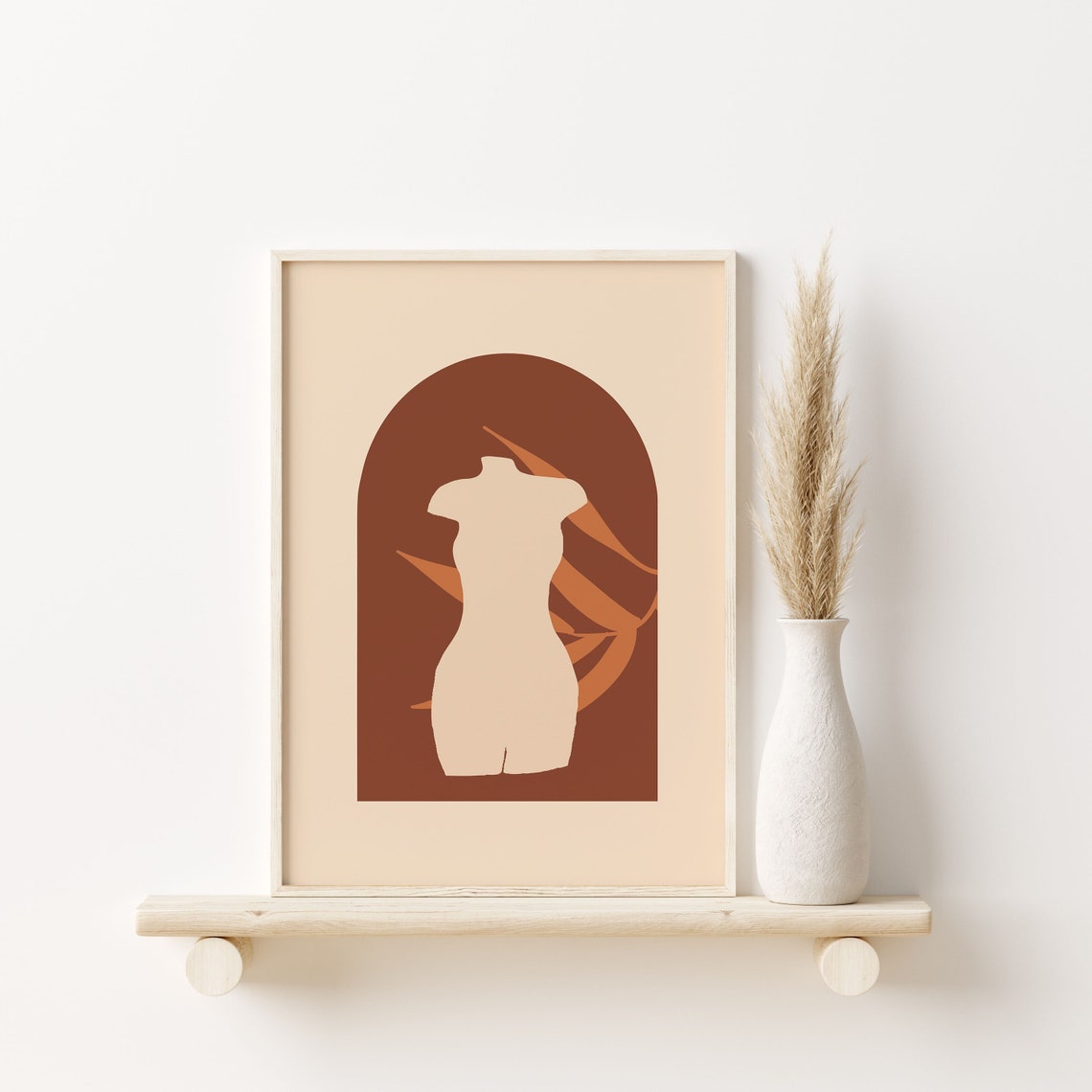 Abstract Female Torso Arch Silhouette Terracotta Body Poster - Image 2