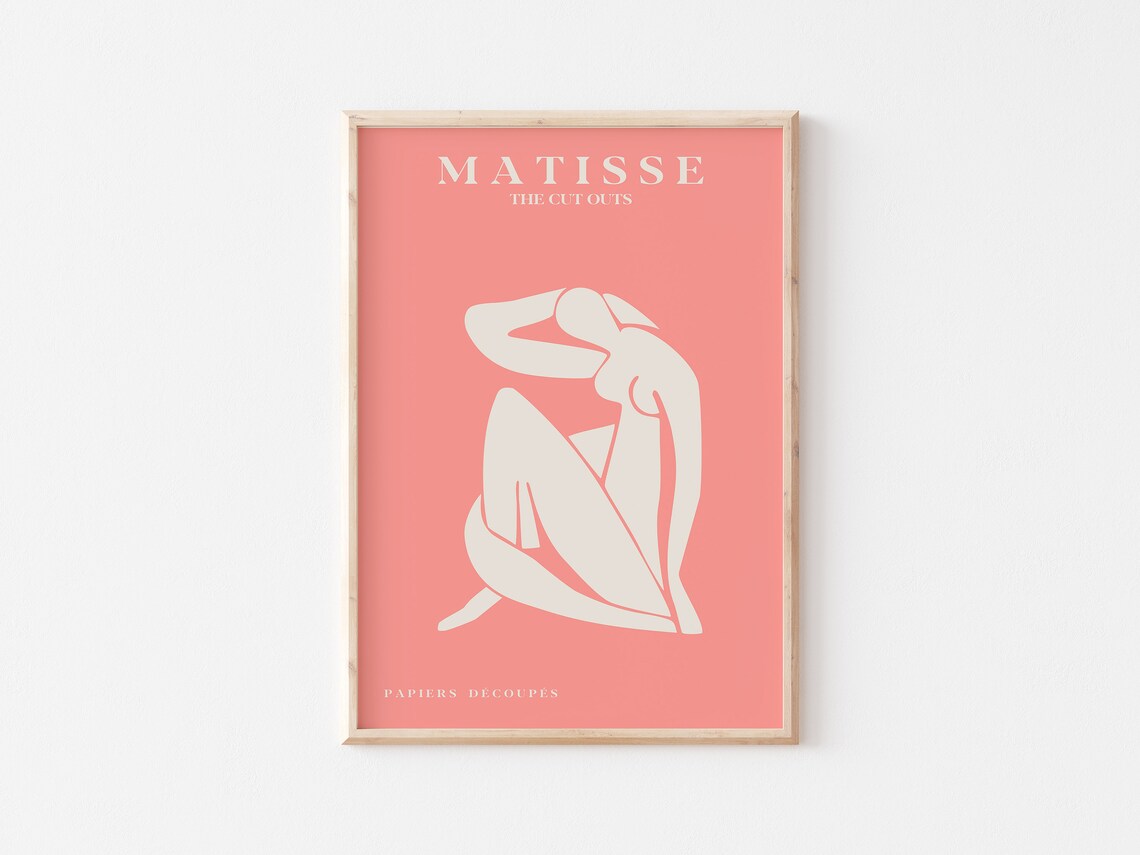 Henri Matisse Coral Seated Figure Cut Out Papiers Decoupes Poster - Image 3