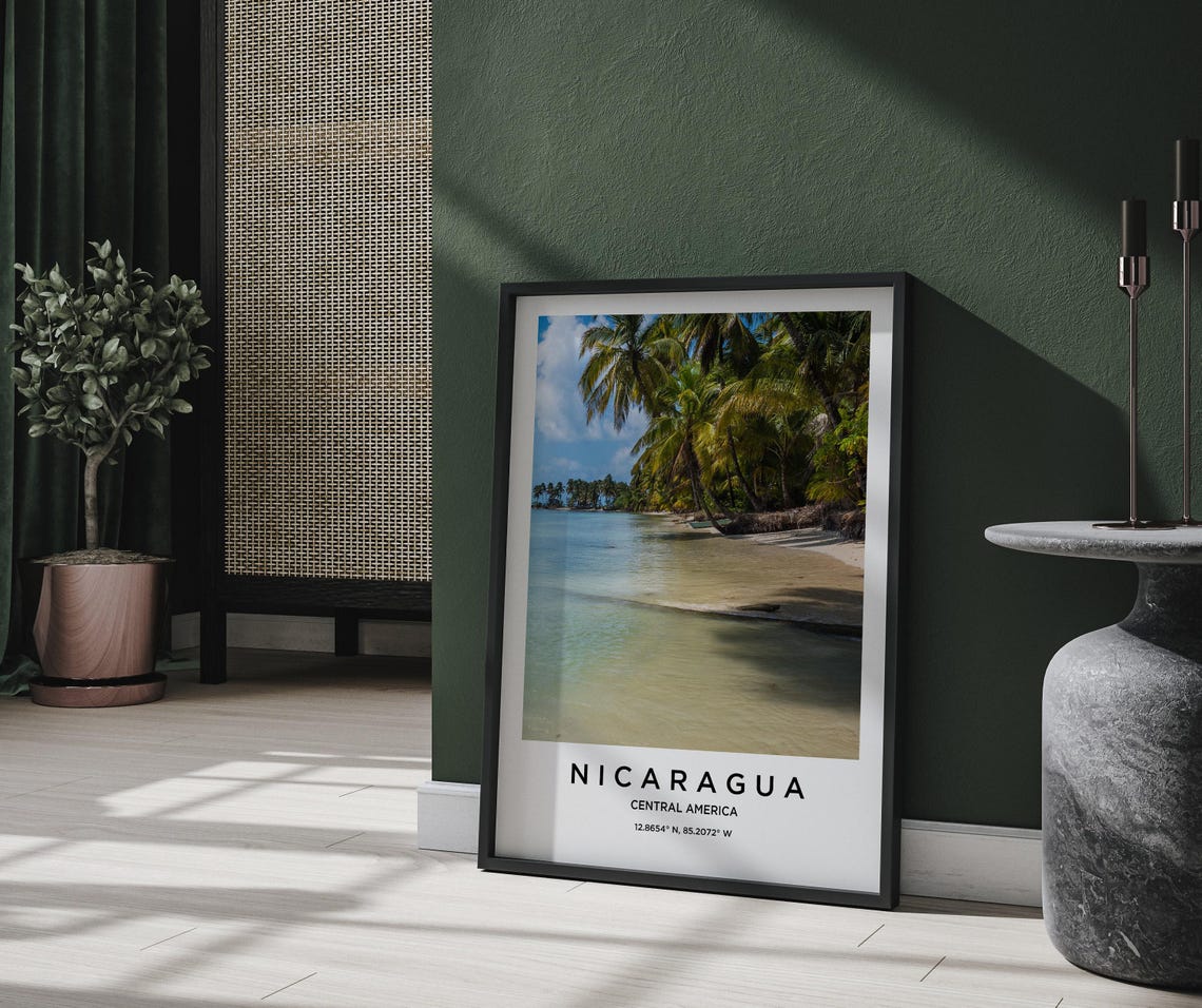 Nicaragua Art Nicaragua Print Nicaragua Poster Nicaragua Art Nicaragua Photo Nicaragua Map Nicaragua Painting Nicaragua Travel - Image 2