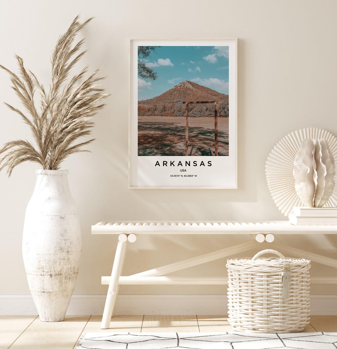 Arkansas Golden Field Wooden Swing Frame Autumn Hill Photo Poster - Image 3