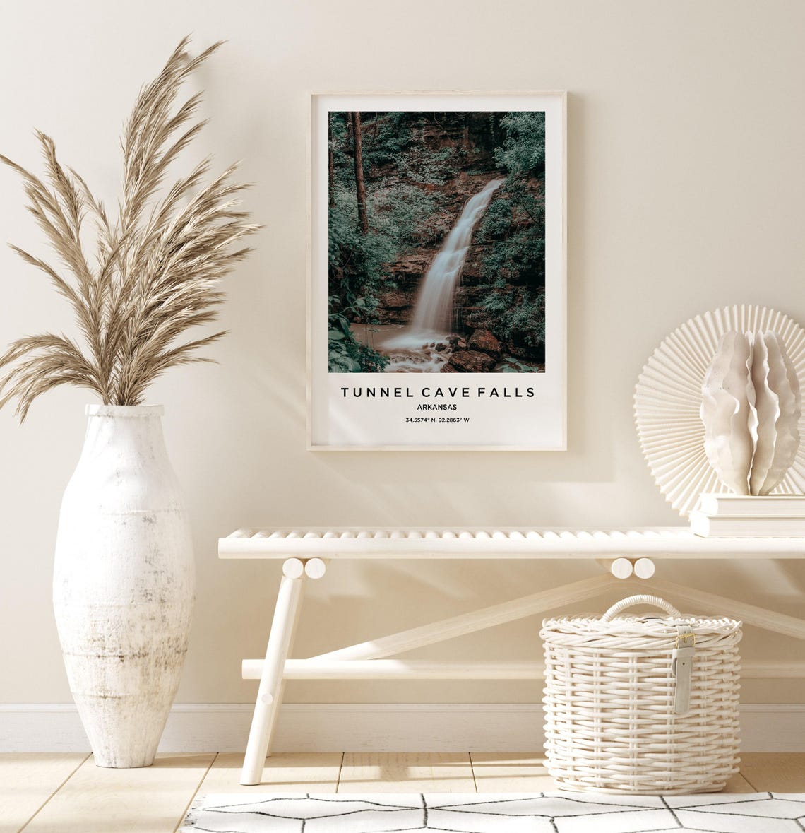 Tunnel Cave Falls Arkansas Waterfall Forest Long Exposure Photo Poster - Image 3