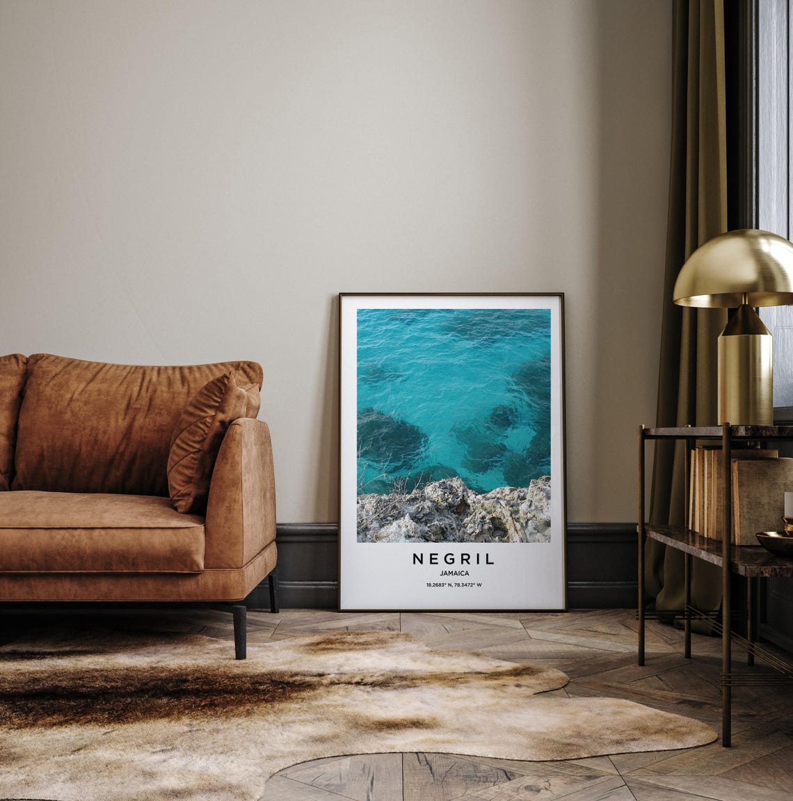 Negril Jamaica Cliffs Turquoise Caribbean Water Travel Poster - Image 3