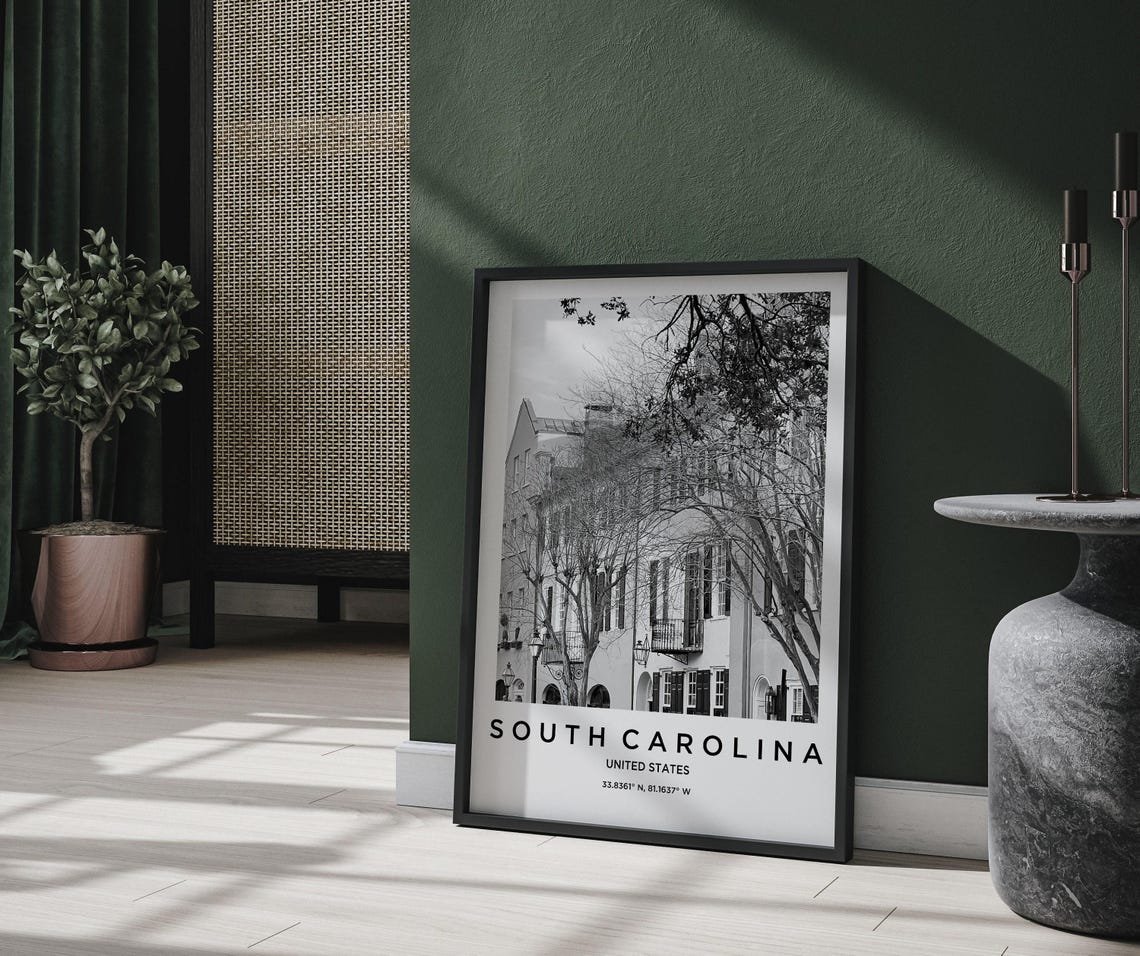 South Carolina Travel Poster, State Map - Image 2