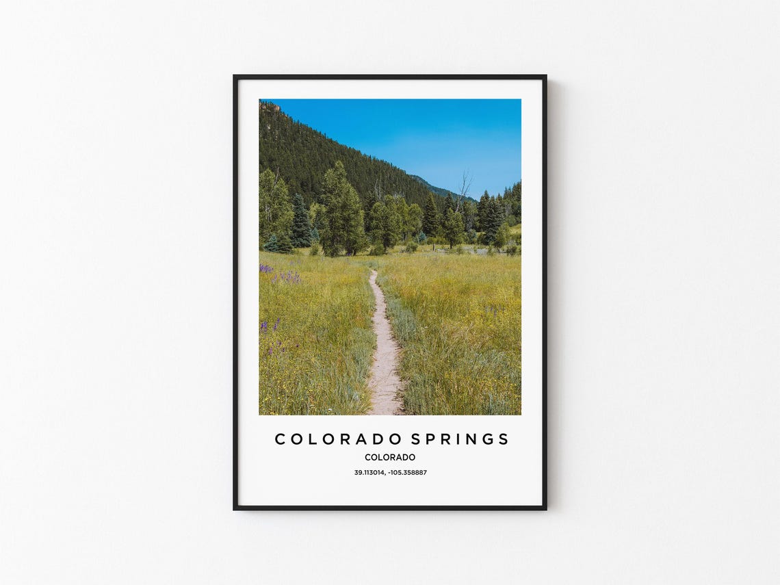 Colorado Springs Mountain Meadow Trail Photo Coordinates Poster