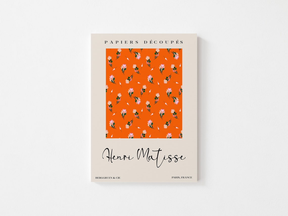 Henri Matisse Papiers Decoupes Orange Floral Pattern Art Poster - Image 2