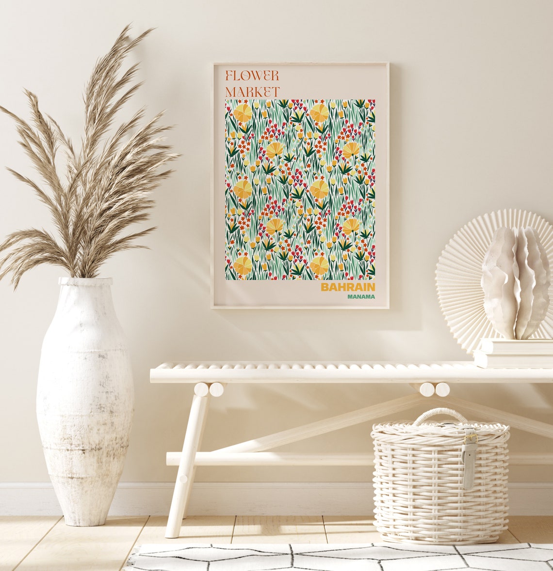 Bahrain Manama Flower Market Citrus Yellow Meadow Art Poster - Image 2