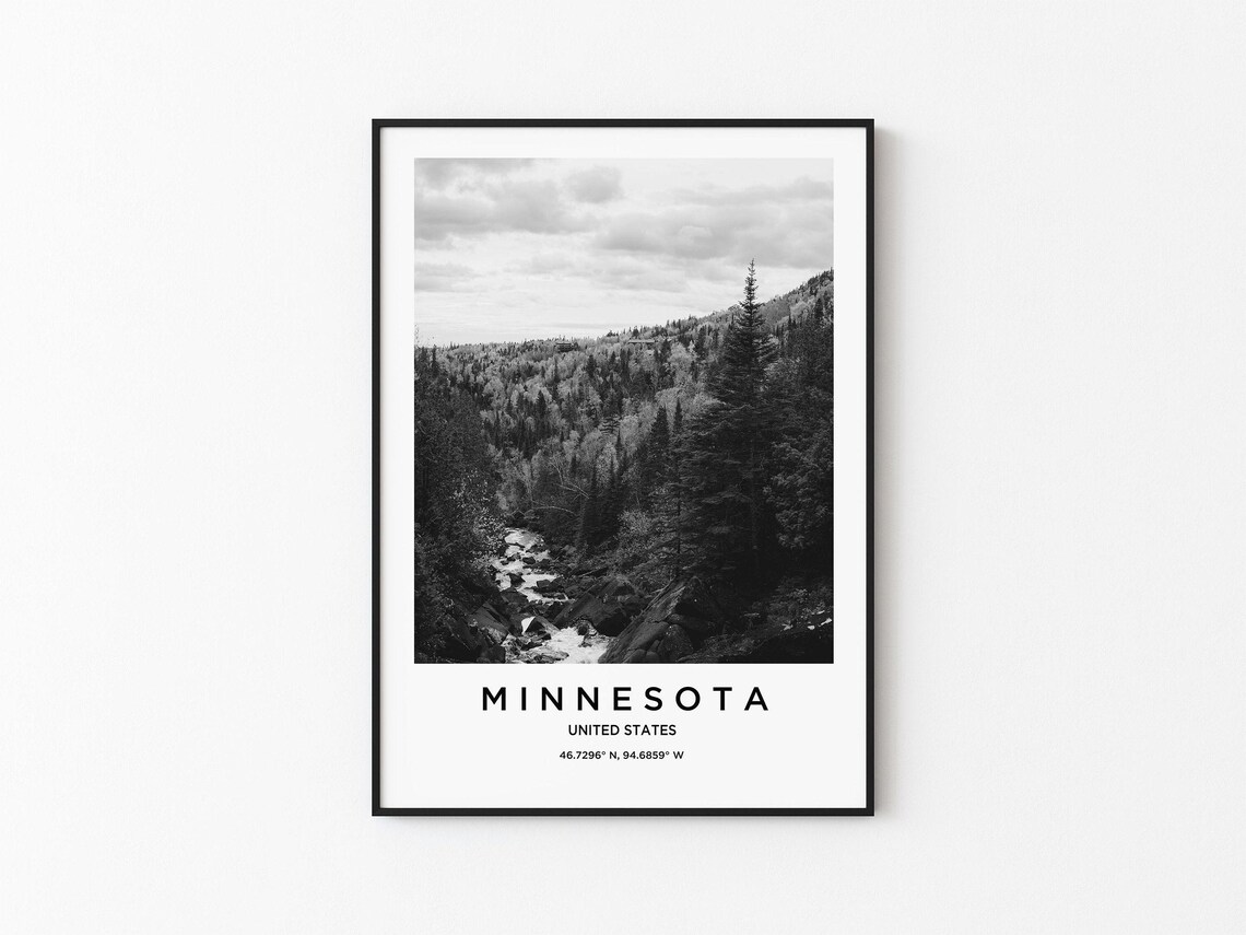 Minnesota Travel Poster, Minnesota Map Art