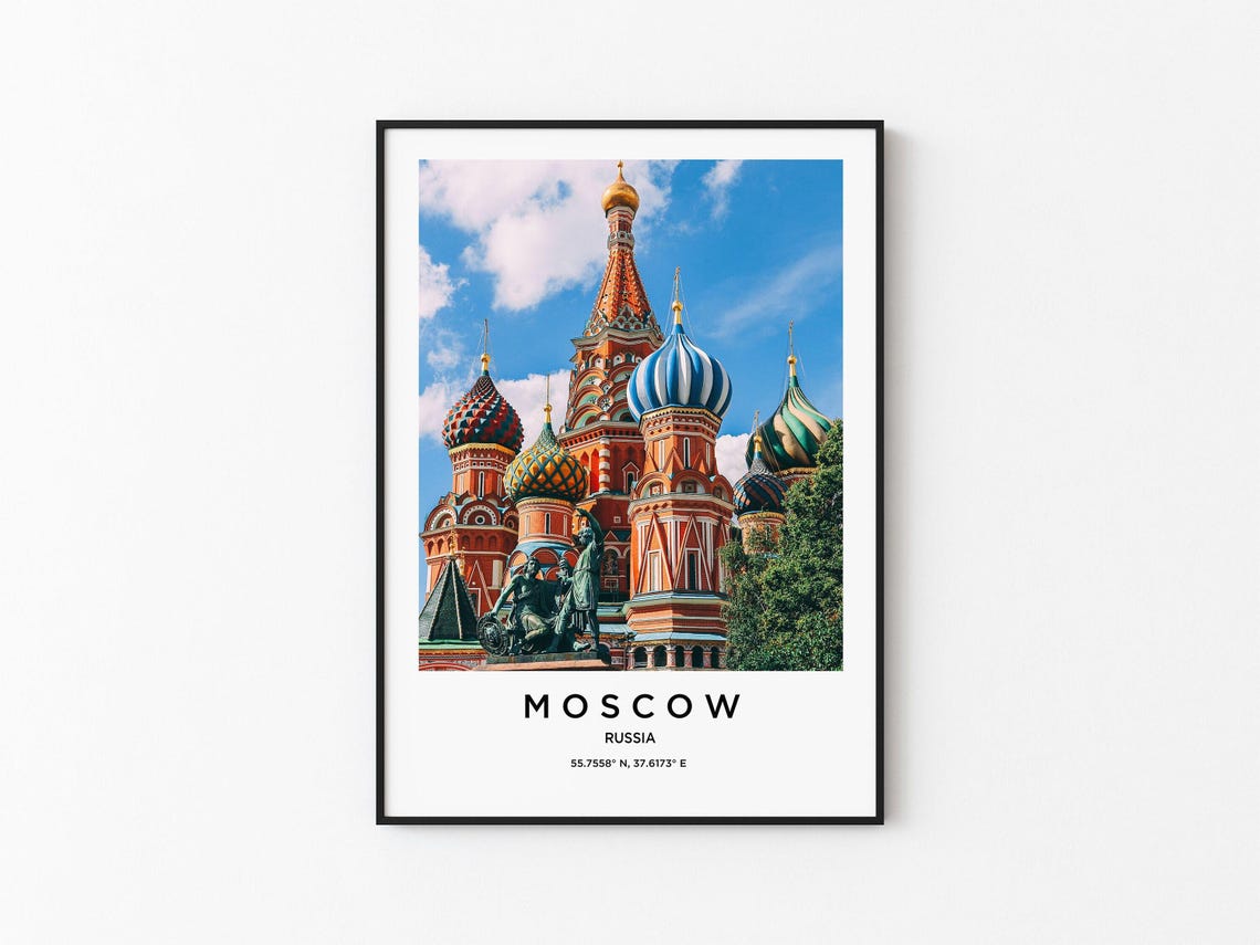 Moscow Art Moscow Print Moscow Poster Moscow Art Moscow Photo Moscow Map Moscow Painting Moscow Travel