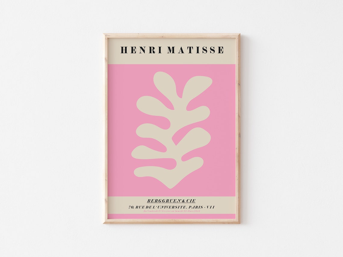 Matisse Print Candy Pink Shape Cut Outs Print Exhibition Print Matisse Inspired Art A4 A3 A2 Home Decor Gallery Wall - Image 3