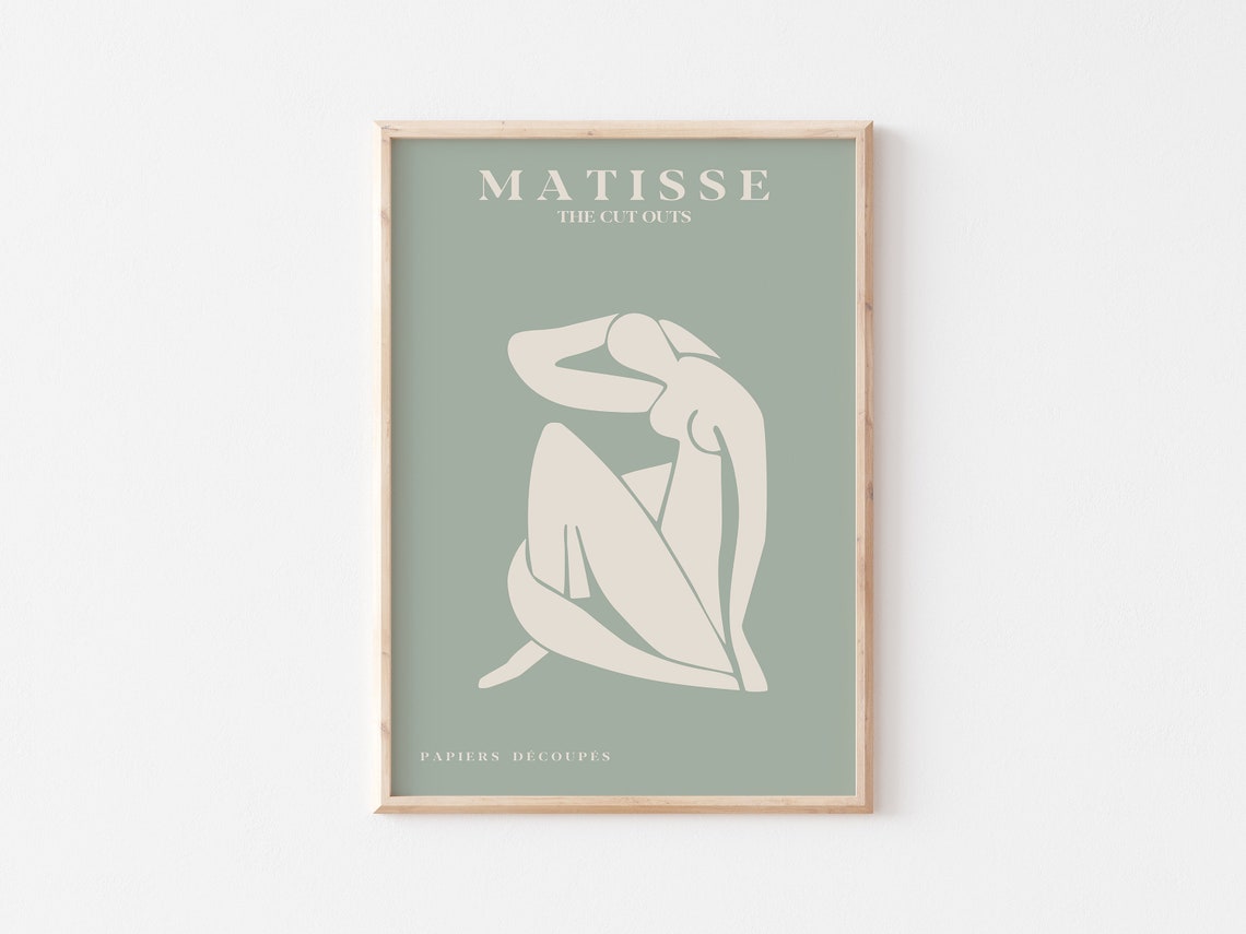 Matisse The Cut Outs Papiers Decoupes Sage Green Figure Poster - Image 3