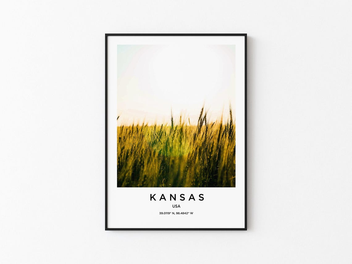 Kansas Art Kansas Print Kansas Poster Kansas Art Kansas Photo Kansas Map Kansas Painting Kansas Travel