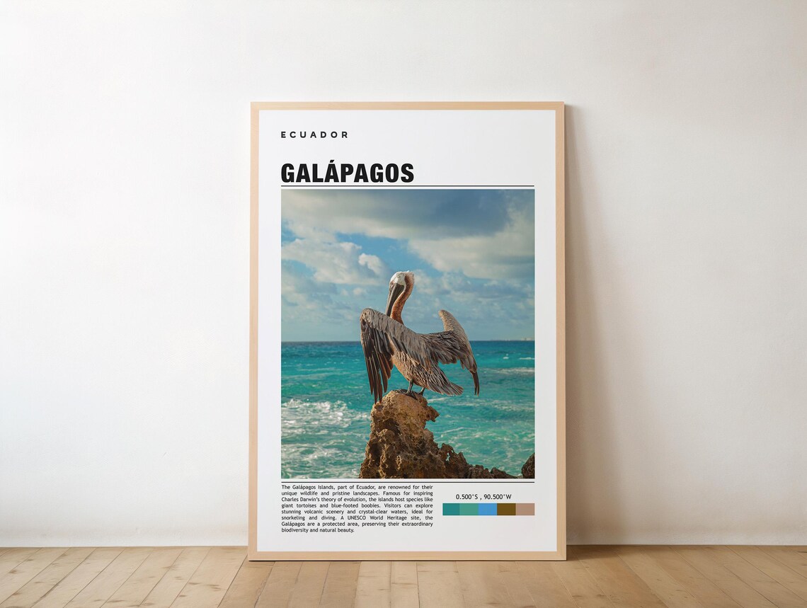 Galpagos Islands Print Poster Wall Art Travel Ecuador