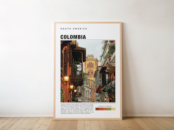Colombia Print Art Poster Photo Painting Bogot Travel Vintage