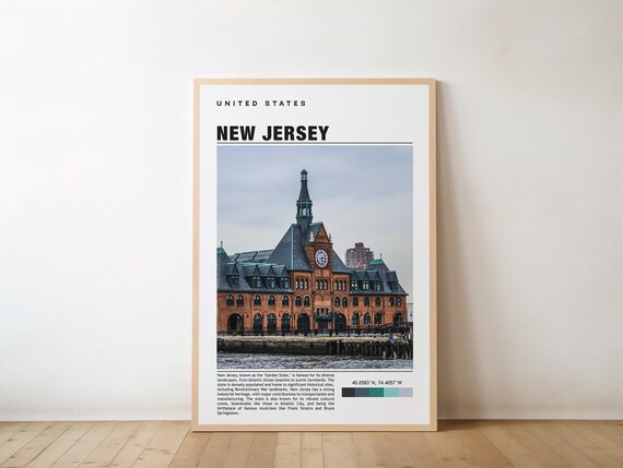 New Jersey Garden State Historic Clock Tower Photo Travel Poster
