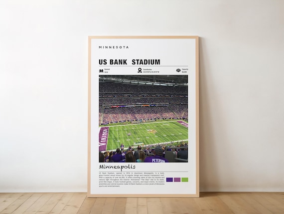 US Bank Stadium Minneapolis Vikings Purple Game Day Sports Poster