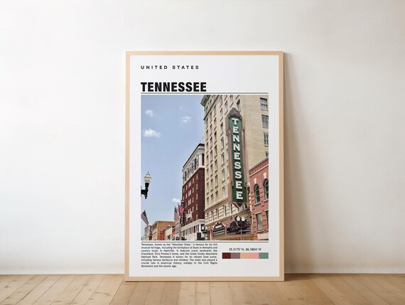 Tennessee Theater Marquee Street Scene Minimalist Travel Print