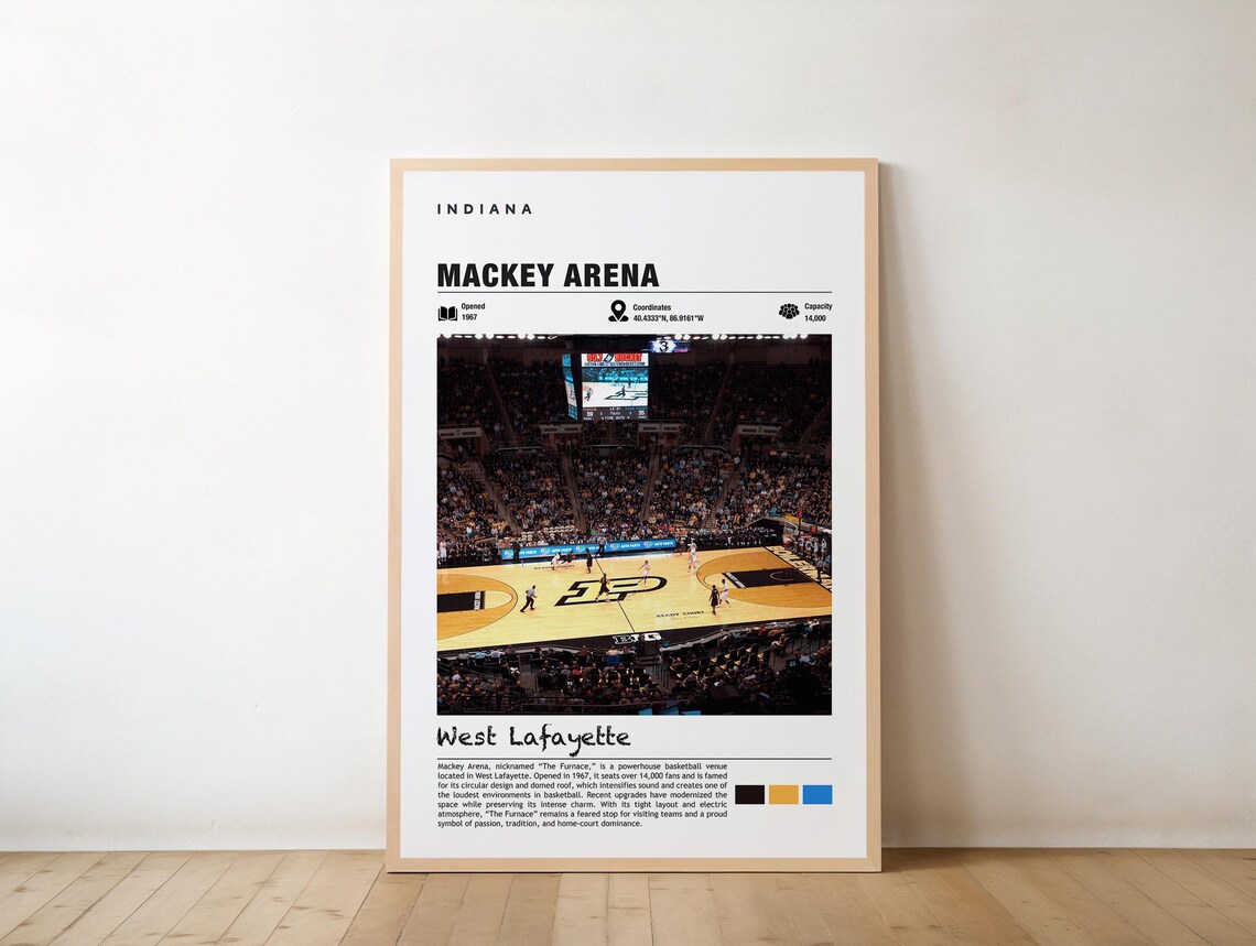 Mackey Arena Indiana Poster, West Lafayette Views