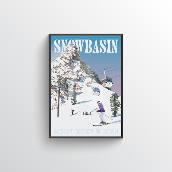 Snowbasin Mount Ogden Utah Vintage Travel Poster