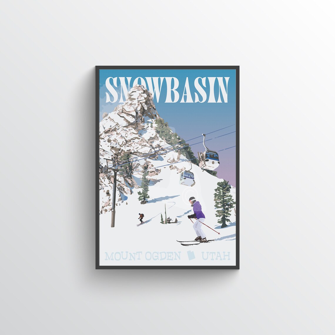 Snowbasin Mount Ogden Utah Vintage Travel Poster