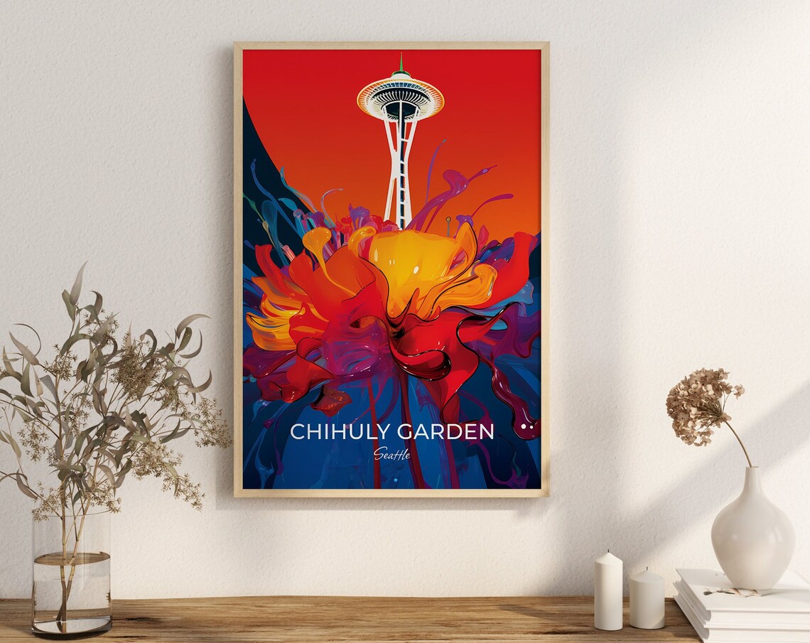 Chihuly Garden Seattle Glass Sculptures Poster