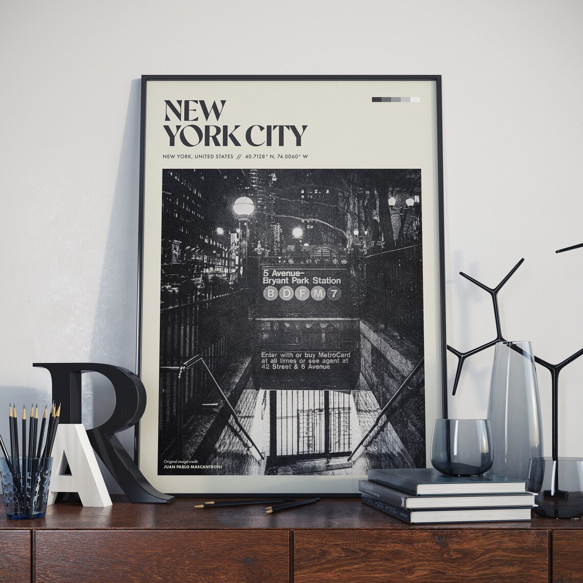 New York City Retro Travel Poster Art Print