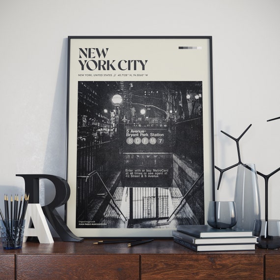New York City Retro Travel Poster Art Print
