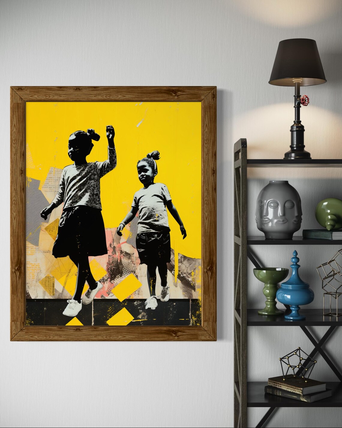 Sisterhood Black Girl Silhouette Art, Modern Nursery - Image 2