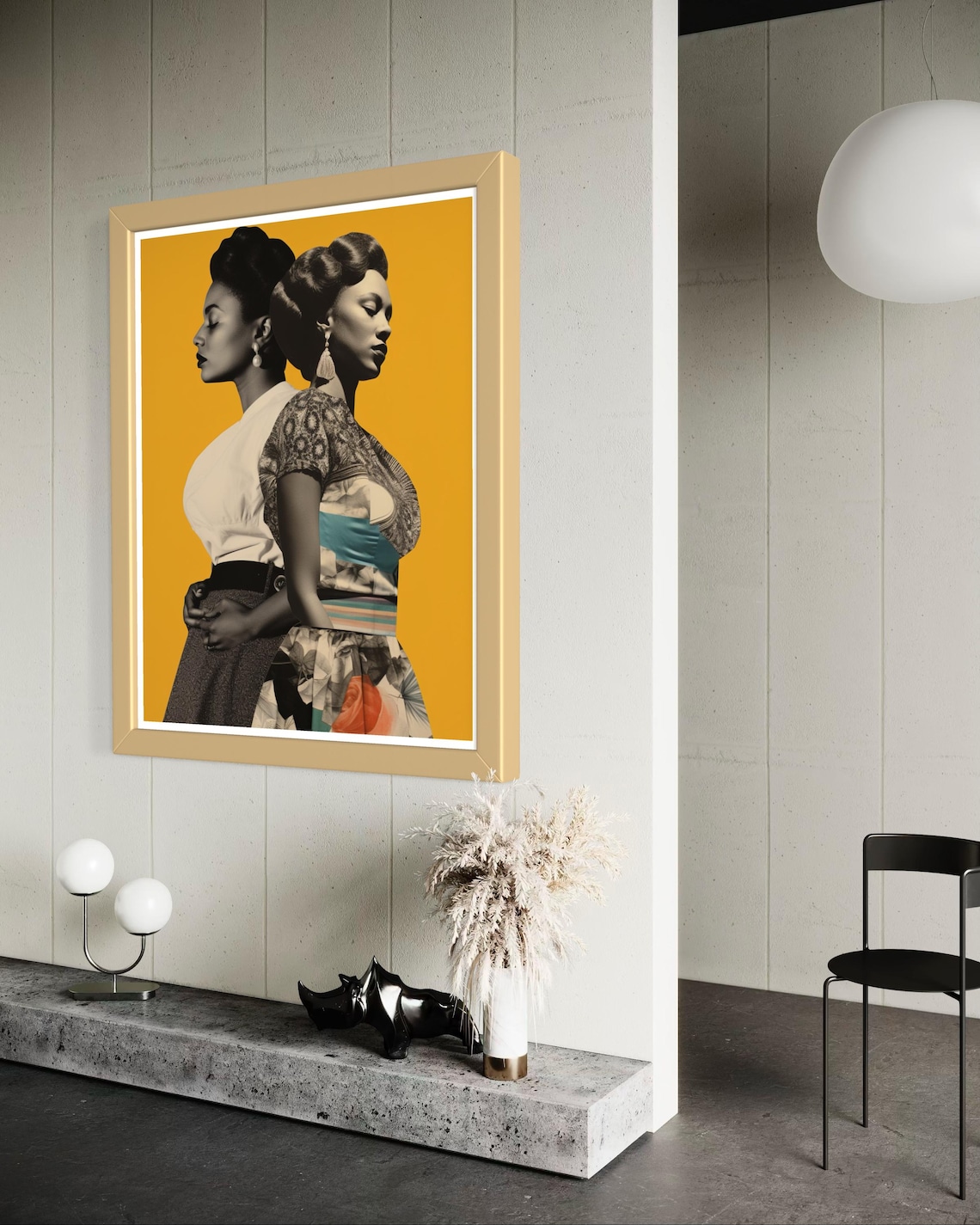 Bold Retro Women Portrait Art, Vintage Collage Print - Image 7