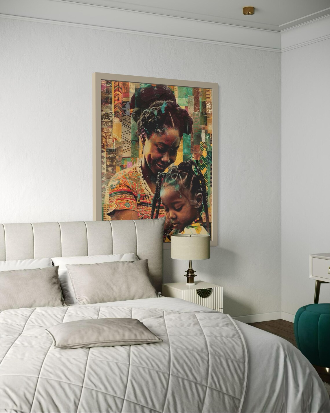 African Mother And Child Textured Collage Heritage Art Poster - Image 7