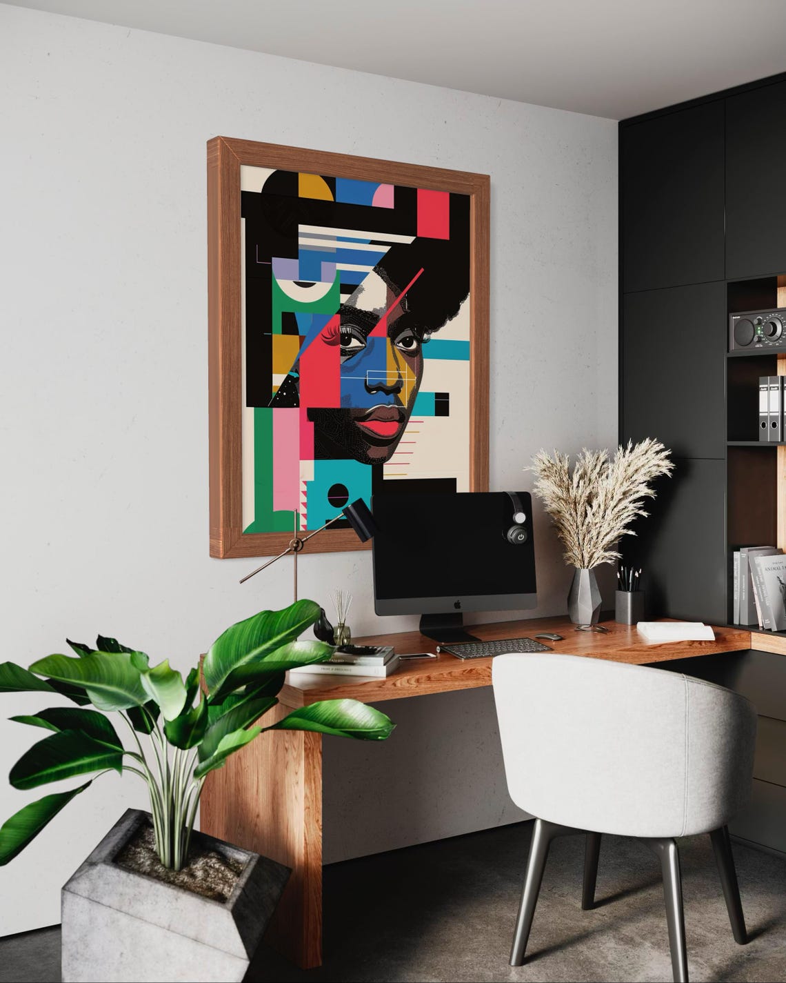 Minimalist Portrait Art Vibrant Geometric Afrocentric Design Modern Wall Art Instant For Home Decor - Image 6