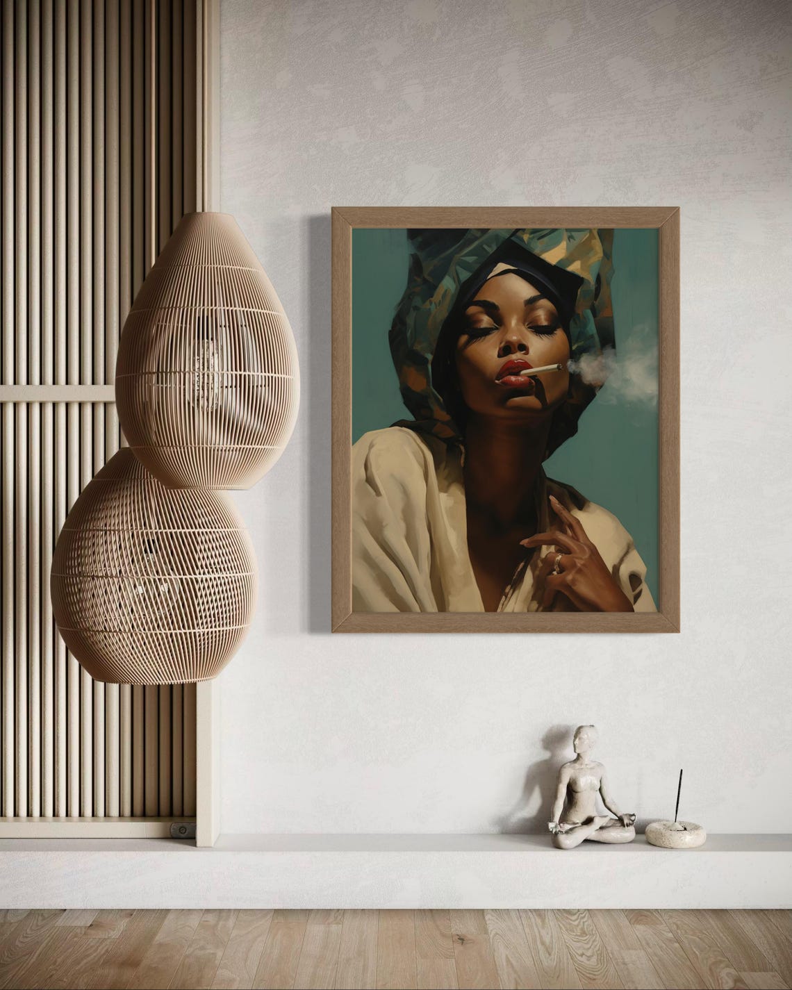Afrocentric Wall Art Bold Afro Woman Portrait Print Headwrap Art For Modern Decor 16x20 Print - Image 6